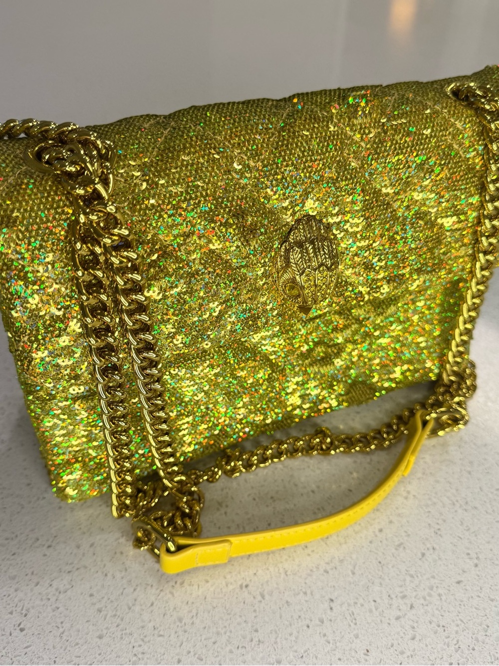 Kurt Geiger Gold Sequin Chain Shoulder Bag - Unbranded
